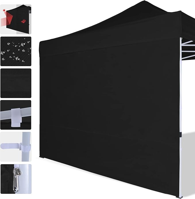 COOSHADE Instant Canopy SunWall 10x10 Canopy SideWall for Pop up Canopy Tent, 1 Pack Sidewall Only, Black