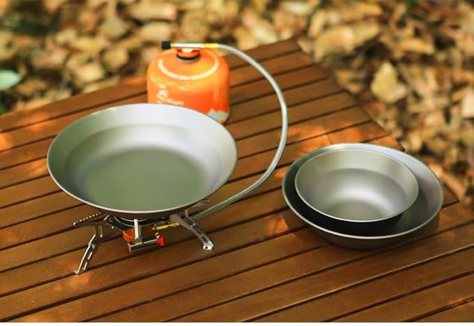 Pure Titanium Bowl 3-piece Set Outdoor Camping Portable Tableware Household Salad Plate