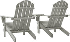 Patio Adirondack Chairs with Tea Table,Garden Chair,Leisure Chair,Bistro Chair,Leisure Chair,Camping Chair,Outdoor Chairs,Conversation Chair,for Patio,Balcony,Party,Solid Wood Fir Gray