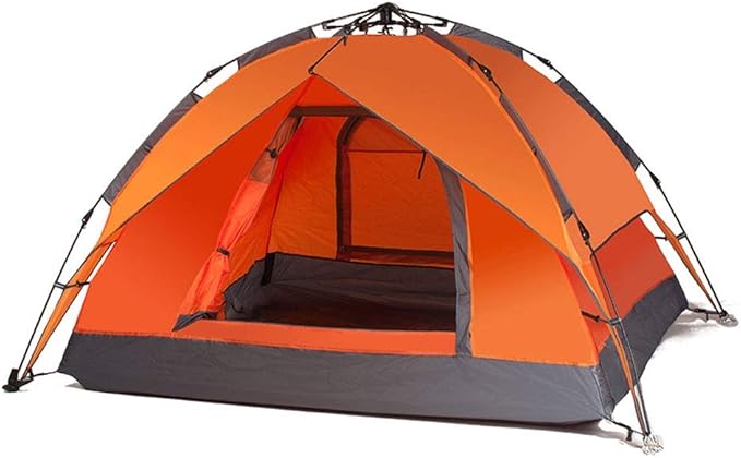 GeRRiT Tent Double Layer Automatic Instant Setup Camping Tent 3-4 Person Family Tent Waterproof Foldable Tent for Hiking Travel Yurt