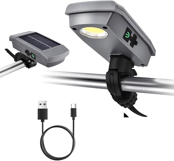 Grill Lights for Outdoor Grill with USB-C & Solor Rechargeable Battery,2-Level Brightness and 360° Rotatable Head, LED Grill Light for Griddle Accessories, LED Grilling Gifts or Camping Light