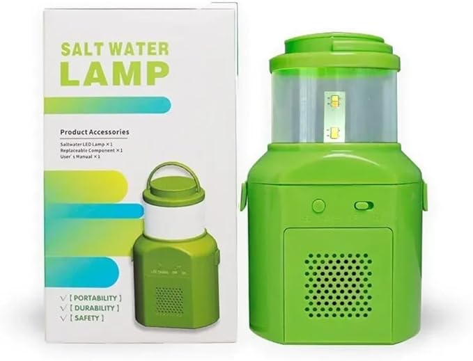 Salt Water Powered LED Emergency Lamp, No Batteries No Charging, Portable Emergency Light for Hurricane Power Outage Earthquake Camping Survival Kit