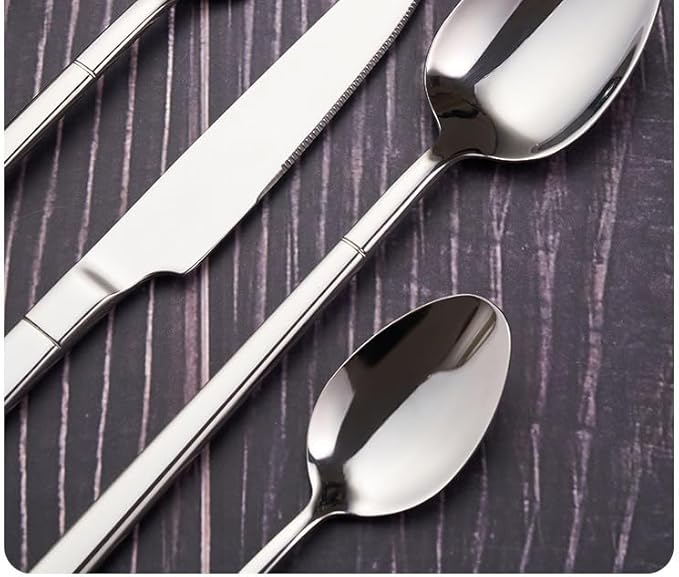 Gold Stainless Steel Cutlery Set, 16-Piece Flatware for 4, Durable 304 Stainless Steel Forks & Spoons, Elegant Tableware for Home & Hotel Dining