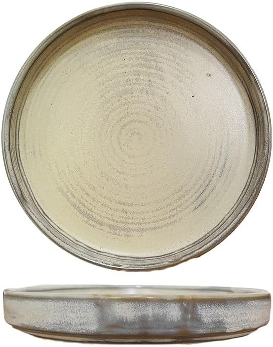 Camping Plates Ceramic Tableware Large Soup Bowl Noodle Bowl Salad Bowl Steak Plate Dessert Plate Deep Plate Home Large Decorative Plate(5PCS)