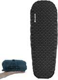 Single Inflatable Sleeping Mat, 20D Nylon Lightweight Air Bed for Adults, Air Mattress with Storage Bag for Camping Ultralight Backpacking, Hiking, Traveling & Outdoor Activities(Black, L)