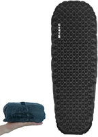 Single Inflatable Sleeping Mat, 20D Nylon Lightweight Air Bed for Adults, Air Mattress with Storage Bag for Camping Ultralight Backpacking, Hiking, Traveling & Outdoor Activities(Black, L)