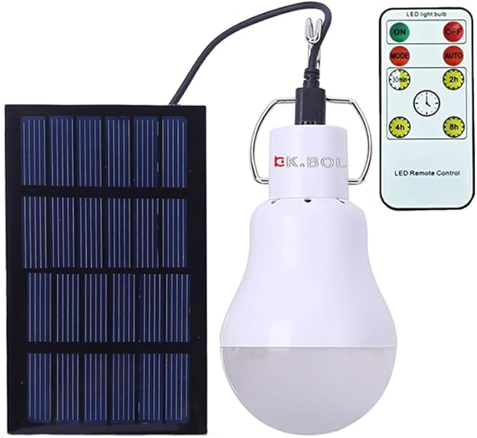 Solar led Light Bulb Portable Rechargeable lamp for Indoor Outdoor Work Emergency Camping Lantern Torch Step pet Home (7W 1PC RC)