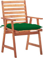 Patio Dining Chairs ,Bistro Chair,Camping Chair,Armchair,Outdoor Chairs,Beach Chair,Fishing Chairs,Barbecue Chairs,for Deck, poolside,Camping,Beach,Campsite,2 pcs with Cushions Solid Acacia Wood