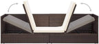Patio Furniture Camping Chairs Outdoor Chairs Beach Chair Patio Bed with Cushion & Pillows Poly Rattan Brown for Poolside Backyard and Beach