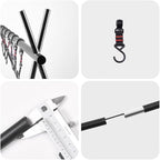 Foldable Tripod Camping Hanging Rack - 4 Hooks Outdoor Cookware Storage Portable, Outdoor Camping Folding Rack (Large)
