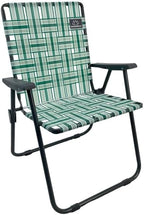 MOUNTAIN SUMMIT GEAR Retro Webbed Camping Chair - Lightweight, Foldable, Durable Steel Frame, 300lb Capacity, Vintage Stripes by Caddis Sports (4, Sage Green)