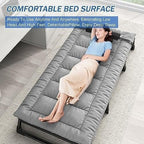 Portable Folding Adult Bed with Removable Pillow, Adjustable Recliner Camping Cot for Office, Beach & Outdoor Use(190x75cm)