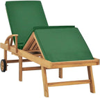 Sun Lounger with Cushion Solid Teak Wood Greentanning Chair Patio Chairs Recliner Chair Camping chairsSuitable for Gardens, courtyards