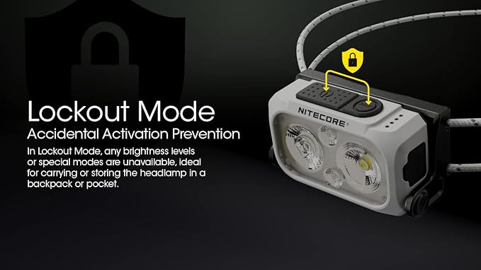 Nitecore NU21 Running Headlamp, 360 Lumen Ultralight USB Rechargeable with White and Red LEDs and a Sticker (Yellow)
