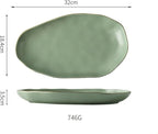 Camping Plates Ceramic Solid Color Dinner Plate Dessert Plate Home Kitchen Irregular Plate Fruit Plate Bread Plate Tableware Decorative Plate(A)