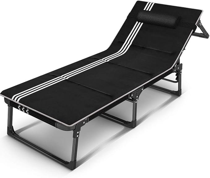Patio Lounge Chairs Folding Camping Cot,Foldable Camping Bed Outdoor Portable Military Cot for Indoor and Outdoor User, Travel, Base Camp, Hiking, Mountaineerin,with a Mattress