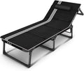 Patio Lounge Chairs Folding Camping Cot,Foldable Camping Bed Outdoor Portable Military Cot for Indoor and Outdoor User, Travel, Base Camp, Hiking, Mountaineerin,with a Mattress