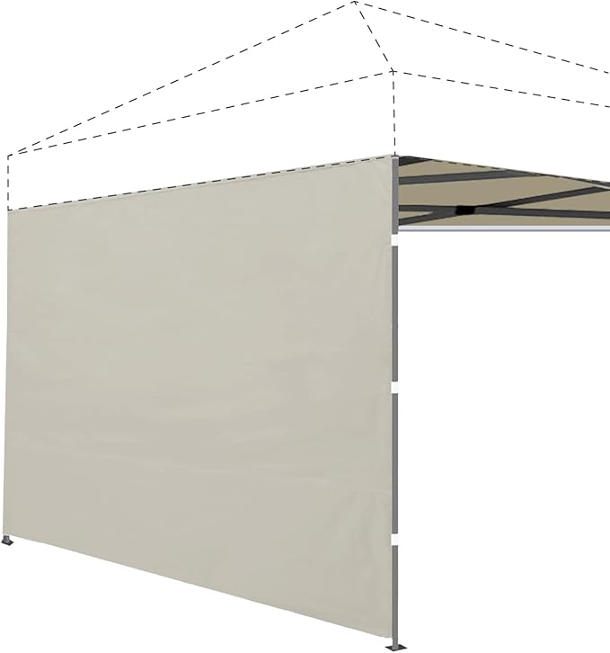 Joramoy Instant Canopy Sunwall 10×10 for Pop Up Canopy, Waterproof, UV Protection Canopy Sidewall, 1 Pack Straight Leg Canopy Side Panels Only（10×10, Beige)