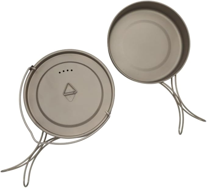 Camping Campfire Utensils, Outdoor Picnic Camping Cookware Tableware Pot Set Foldable Handle Portable Pan Frying Backpacking Gear