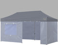 Eurmax USA Full Zippered Walls for 10 x 20 Easy Pop Up Canopy Tent,Enclosure Sidewall Kit with Roller Up Mesh Window and Door 4 Walls ONLY,NOT Including Frame and Top (Grey)