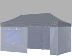 Eurmax USA Full Zippered Walls for 10 x 20 Easy Pop Up Canopy Tent,Enclosure Sidewall Kit with Roller Up Mesh Window and Door 4 Walls ONLY,NOT Including Frame and Top (Grey)