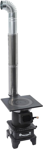 CNCEST Wood Burning Stove with Chimney Pipes,Cast Iron Cast Iron Portable Hot Tent Stove,6m/19.69ft Smoke Sleeve,Wood Stove Heating and Cooking for Camping,Tents,Cooking and Travel (TypeC)