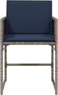 Patio Chairs with Cushions 4 pcs Gray Poly Rattan Dinning Chairs Camping Chair Patio Chairs Outdoor Chairs for Bedroom Patio Dining Outdoor