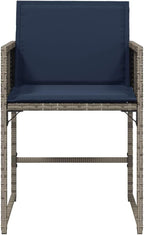 Patio Chairs with Cushions 4 pcs Gray Poly Rattan Dinning Chairs Camping Chair Patio Chairs Outdoor Chairs for Bedroom Patio Dining Outdoor