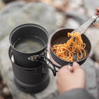 JSEIAJB Outdoor Camping Hiking Picnic Cooking Tableware Windproof Stove Self-Driving Pot Pan