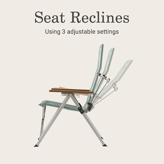 Coleman Living Collection Reclining Sling Chair, Lightweight Camp Chair with 3 Adjustable Reclining Positions, Premium Outdoor Furniture