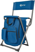 PORTAL Backpack Cooler Chair Fishing Chairs with Backrest Folding Camping Stool Compact for Outdoors Hiking Hunting Travel, Supports 225 lbs Capacity