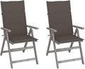 Patio Reclining Chairs,Camp Chair,Barbecue Chairs,Fishing Chairs,Bistro Chair,Coffee Chair,Patio Funiture,for Dining Room,Living Room,Study Room,Garden, 2 pcs with Cushions Solid Acacia Wood
