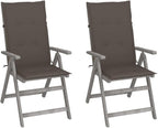 Patio Reclining Chairs,Camp Chair,Barbecue Chairs,Fishing Chairs,Bistro Chair,Coffee Chair,Patio Funiture,for Dining Room,Living Room,Study Room,Garden, 2 pcs with Cushions Solid Acacia Wood