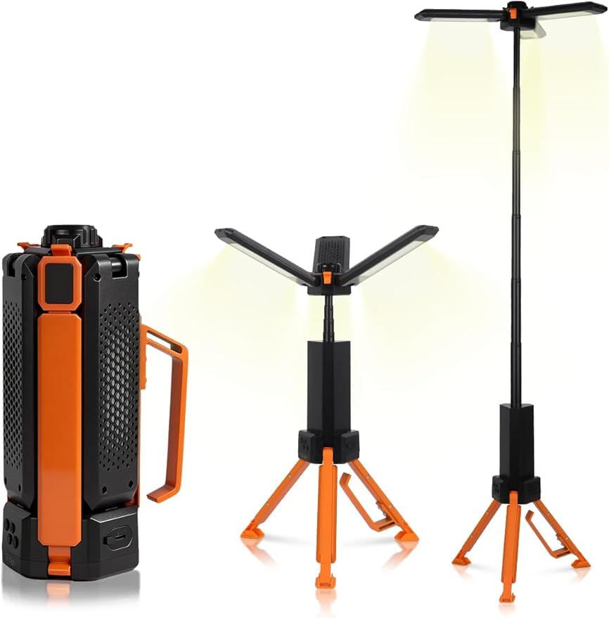 Rechargeable Telescopic Camping Light, 15000mAh Collapsible Lantern with 270° Rotation & Dimming, Portable Flashlight, Waterproof Tent Light for Outdoor Camping, Hiking, Barbecue, Fishing & Emergency