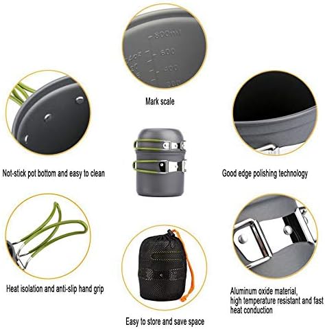 Outdoor Camping Hiking Cookware Tableware Picnic Pot Fork Spoon Table Knife Fork Stove Kit Camping Picnic Tools