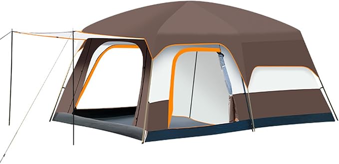 Luxury Tent Room for Camping 4-12 Person Waterproof Large Family Tent with 2 Bedroom and 1 Living Room Design