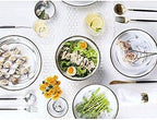 Dinnerware Sets Dish Set, Ceramics European Style Marble Dishes and PlatePorcelain Cake Dish Pastry Fruit Tray Ceramic Tableware Steak Dinner Plate (2 People) (6 People) (8 People)