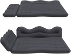 Car Air Mattress, Inflatable SUV Truck Camping Mattress for Back Seat, Thickened Travel Car Bed Sleeping Pad with 2 Round air-Filled Bolster,Air Pump and 2 Pillows (Black)