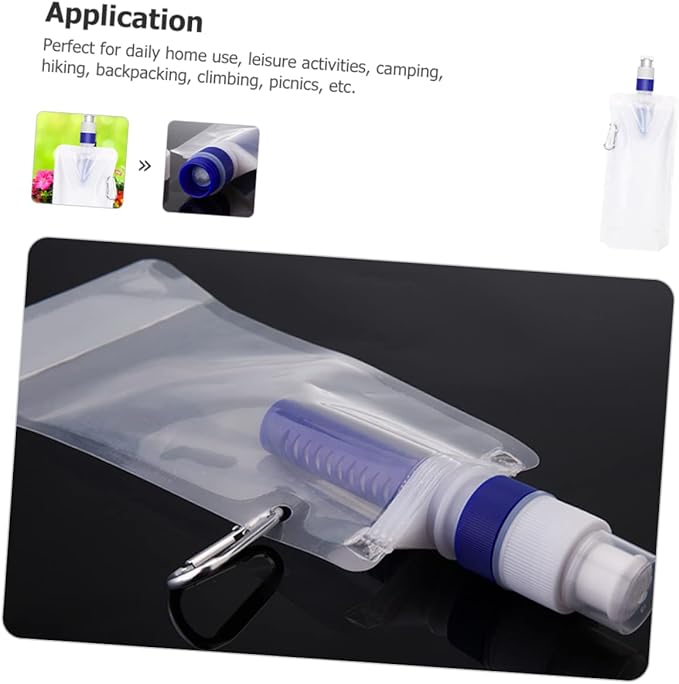 Folding Water Bag with Built Filter for Camping and Hiking Lightweight Portable Water Pouch for Outdoor Recreation and Daily Use Large Capacity Reusable Water Container