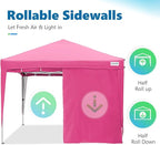 Quictent Easy Pop up Canopy Tent 10'x10' with 4 Detachable Window Sidewalls, One Person Setup, Waterproof Outdoor Portable Vendor Event Tent Shelter Enclosed, Wheeled Bag Included