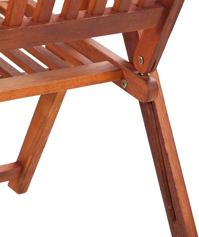 vidaXL - Patio Folding Chairs 6 Pcs - Camping Garden Lawn Chair - Solid Acacia Wood - Adjustable and Foldable - Brown Retro Style - 22.4" x 27.2" x 43.7"