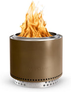 Solo Stove Bonfire with Stand | 19.5" Smokeless Fire Pit, Removable Ash Pan | Portable Stainless Steel Wood Burning Outdoor Fireplace, Ideal for 4–6 People, 21.75 lbs, Bronze