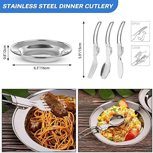 1 Set Outdoor Pans Camping Cookware Picnic Cooking Set Non-Stick Tableware with Foldable Spoon Fork Knife Kettle Cup