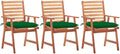 Patio Dining Chairs 3 pcs,Lawn Chair,Camping Chair,Garden Chair,Featuring Slatted Design,Waterproof Cushion,Each Cushion Features 2 Sets of Ropes, with Cushions Solid Acacia Wood