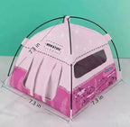 Mini Tent,Model Tent Decoration with Chair,1:12 Miniature Doll Camping Model Tents Movable Decorative Scene Accessories Photography Props Miniature Model Tent for Tiny Pets (pin k)