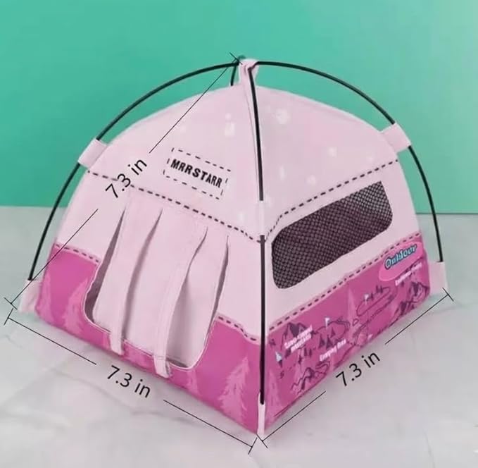 Mini Tent,Model Tent Decoration with Chair,1:12 Miniature Doll Camping Model Tents Movable Decorative Scene Accessories Photography Props Miniature Model Tent for Tiny Pets (pin k)