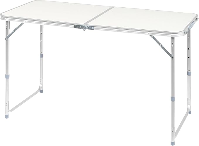 3.0 Ft Folding Portable Camping Table with Adjustable Height Aluminum Legs for Kitchen, BBQ, Dining, Picnic, Cooking, Beach, Garden, Party, Traval, Party, 4-6 People