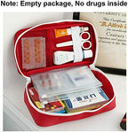 First Aid Bag - First Aid Kit Empty for Home Outdoor Travel Camping Hiking, Mini Empty Medical Storage Portable Pouch (2 Pieces Red Bag)