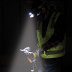 Klein Tools 56414 Rechargeable 2-Color LED Headlamp, Fabric Strap, Spotlight, Floodlight, Red LED, 800 Lumens, USB Cable, Camping, Running