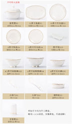 Kitchen Dishes and Tableware Set Household Ceramic Tableware Set 60 Pieces